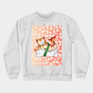 cat sushi funny ginger catfish Crewneck Sweatshirt